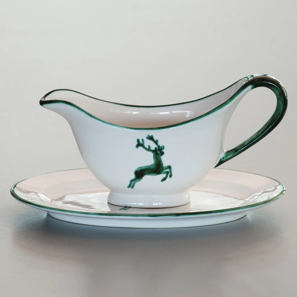 Teller Sauciere Grüner Hirsch