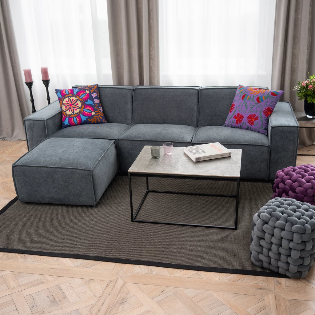 Modulares Sofa Estrade 4-Sitzer Kieselgrau