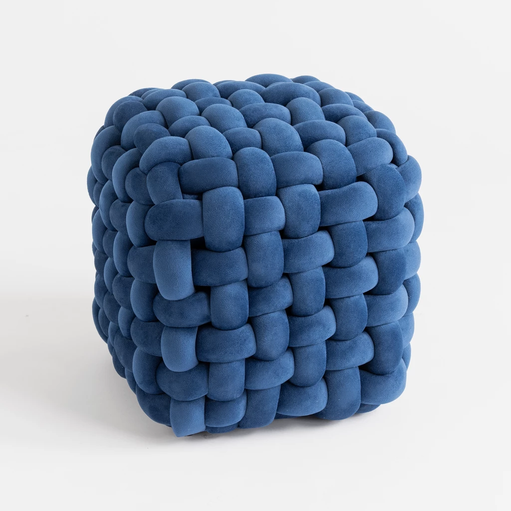 Samtpouf Knot Blau