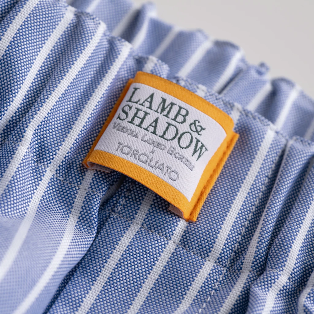Lamb & Shadow Boxershorts Blau/Weiß gestreift L