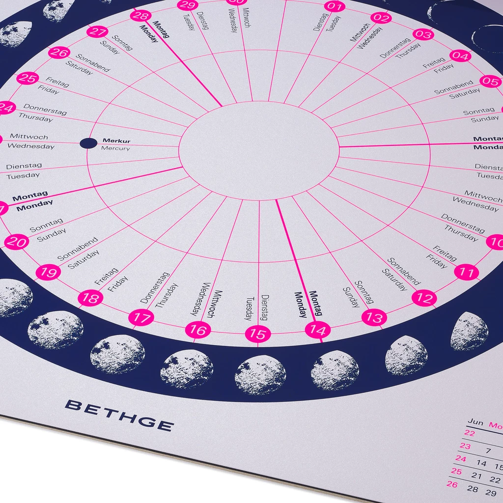 BETHGE Mondphasen-Wandkalender 2027