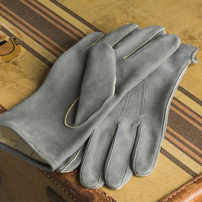 Handschuhe aus Rehleder Grau