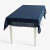 Leinentischdecke Bayonne Blau/Weiß 170 x 320 cm