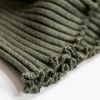 Rippenstrickschal aus reiner Wolle Oliv - 3