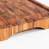 Tranchierbrett mit Saftrinne aus Teak Hirnholz klein - 4