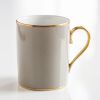 Porcelaine de Limoges Becher mit Golddekor Perlgrau