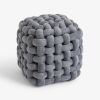 Samtpouf Knot Grau