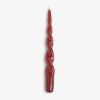 Lackkerzen Twist 24 cm Ø 2,2 cm Dunkelrot 4er-Set