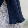 Rippenstrickschal aus reiner Wolle Marine - 3