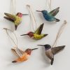 Handgeschnitzte Vogelanhänger Kolibris 2er-Set